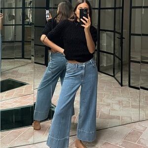Zara Blue Wide Leg Jeans